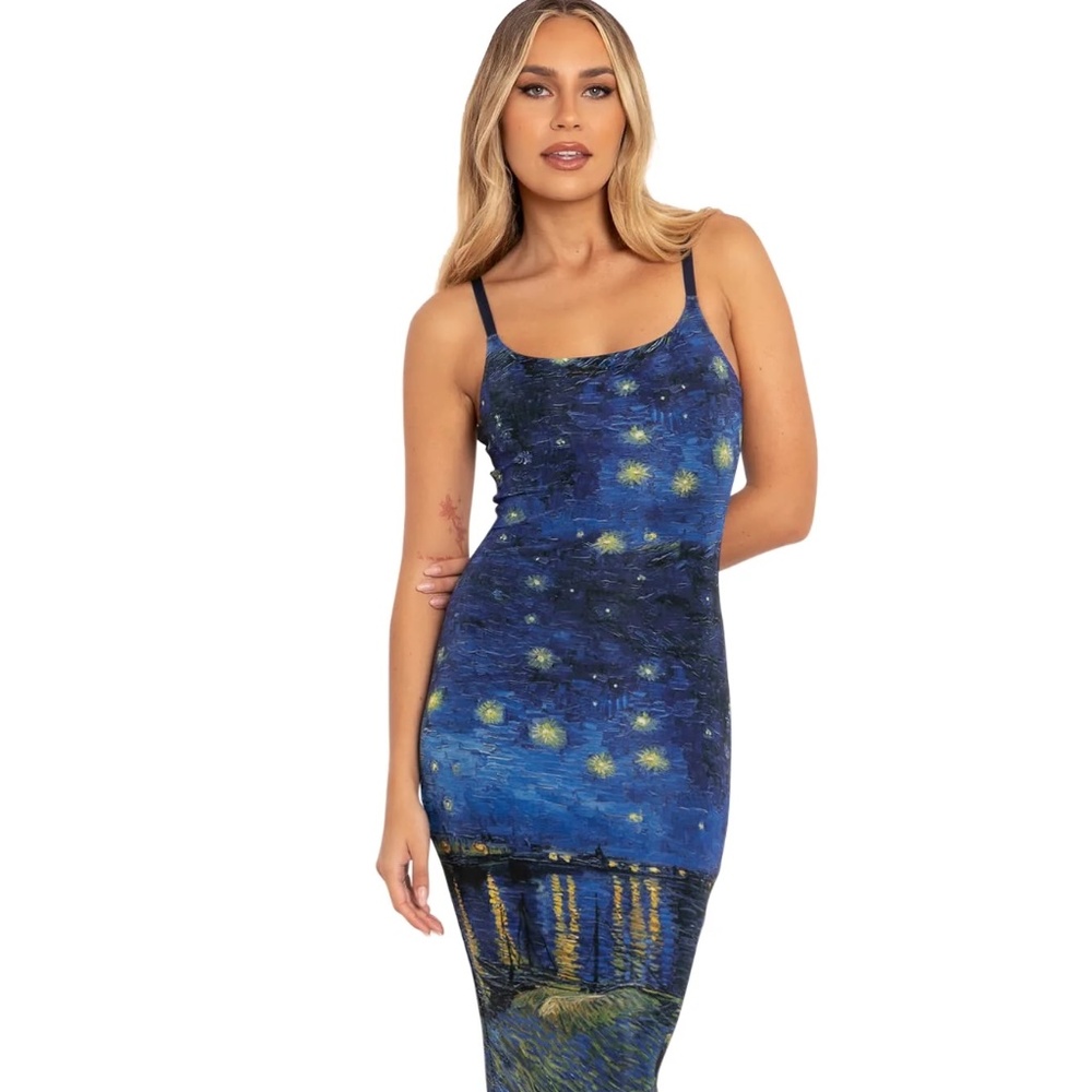 BlackMilk Starry Night Over The Rhône Sheer Bodycon Slip Dress | Sz S | NWOT